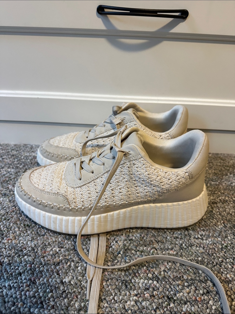 Dolce Vita Cream Woven Platform Sneakers - Picture 3 of 3